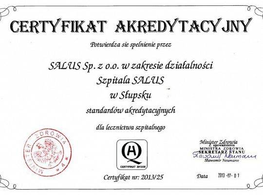 Certyfikat akredytacyjny 2013/25